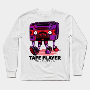 Tape Player Funny Cartoon Characters Long Sleeve T-Shirt